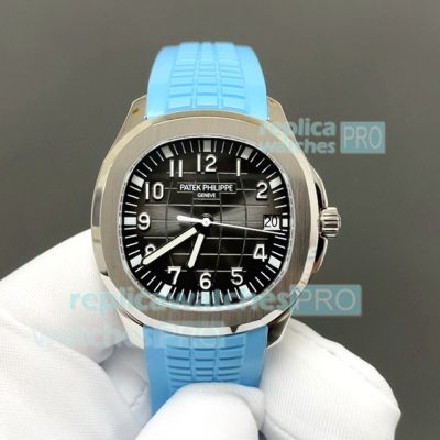 BBF Swiss Replica Patek Philippe 5167A Aquanaut Sky Blue Rubber Strap Watch 